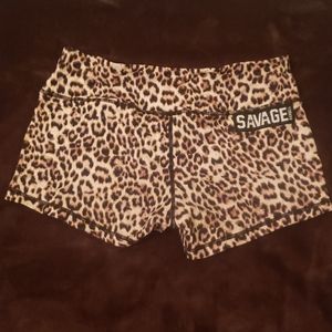 Savage Barbell cheetah booty shorts